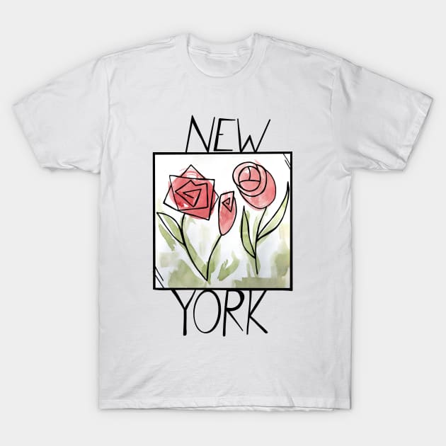 New York Rose Duo Vintage T-Shirt by bubbsnugg